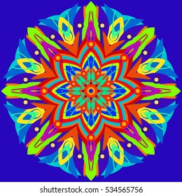 New symmetrical abstract mandala. Decorative object can be used for wallpaper, pattern fills, web pages, surface textures.