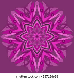 New symmetrical abstract mandala. Decorative object can be used for wallpaper, pattern fills, web pages, surface textures.