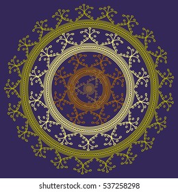 New symmetrical abstract mandala. Decorative object can be used for wallpaper, pattern fills, web pages, surface textures.
