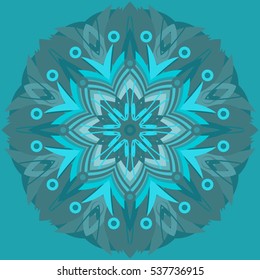 New symmetrical abstract mandala. Decorative object can be used for wallpaper, pattern fills, web pages, surface textures.