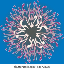 New symmetrical abstract mandala. Decorative object can be used for wallpaper, pattern fills, web pages, surface textures.