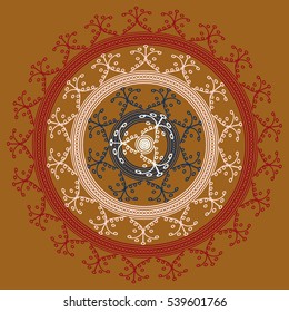 New symmetrical abstract mandala. Decorative object can be used for wallpaper, pattern fills, web pages, surface textures.