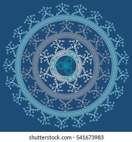 New symmetrical abstract mandala. Decorative object can be used for wallpaper, pattern fills, web pages, surface textures.