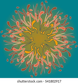 New symmetrical abstract mandala. Decorative object can be used for wallpaper, pattern fills, web pages, surface textures.