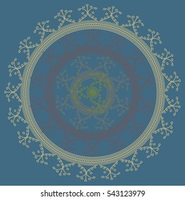 New symmetrical abstract mandala. Decorative object can be used for wallpaper, pattern fills, web pages, surface textures.