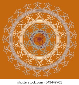 New symmetrical abstract mandala. Decorative object can be used for wallpaper, pattern fills, web pages, surface textures.