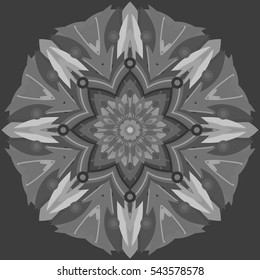 New symmetrical abstract mandala. Decorative object can be used for wallpaper, pattern fills, web pages, surface textures.