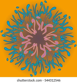 New symmetrical abstract mandala. Decorative object can be used for wallpaper, pattern fills, web pages, surface textures.
