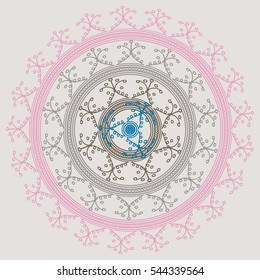 New symmetrical abstract mandala. Decorative object can be used for wallpaper, pattern fills, web pages, surface textures.