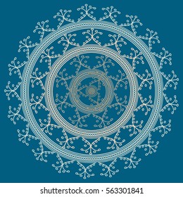 New symmetrical abstract mandala. Decorative object can be used for wallpaper, pattern fills, web pages, surface textures.