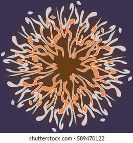 New symmetrical abstract mandala. Decorative object can be used for wallpaper, pattern fills, web pages, surface textures.