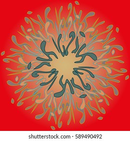 New symmetrical abstract mandala. Decorative object can be used for wallpaper, pattern fills, web pages, surface textures.