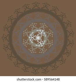 New symmetrical abstract mandala. Decorative object can be used for wallpaper, pattern fills, web pages, surface textures.