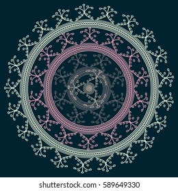 New symmetrical abstract mandala. Decorative object can be used for wallpaper, pattern fills, web pages, surface textures.