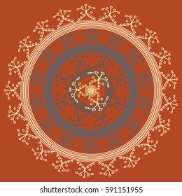 New symmetrical abstract mandala. Decorative object can be used for wallpaper, pattern fills, web pages, surface textures.