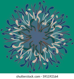 New symmetrical abstract mandala. Decorative object can be used for wallpaper, pattern fills, web pages, surface textures.