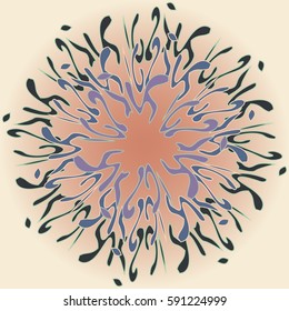 New symmetrical abstract mandala. Decorative object can be used for wallpaper, pattern fills, web pages, surface textures.