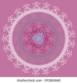 New symmetrical abstract mandala. Decorative object can be used for wallpaper, pattern fills, web pages, surface textures.
