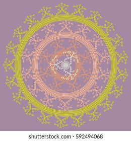 New symmetrical abstract mandala. Decorative object can be used for wallpaper, pattern fills, web pages, surface textures.