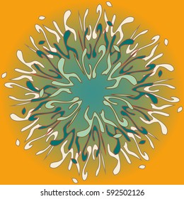 New symmetrical abstract mandala. Decorative object can be used for wallpaper, pattern fills, web pages, surface textures.