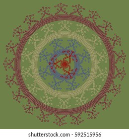 New symmetrical abstract mandala. Decorative object can be used for wallpaper, pattern fills, web pages, surface textures.