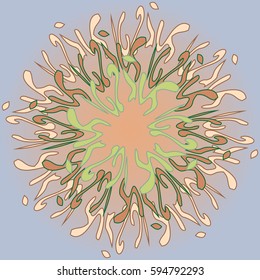New symmetrical abstract mandala. Decorative object can be used for wallpaper, pattern fills, web pages, surface textures.