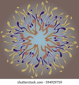 New symmetrical abstract mandala. Decorative object can be used for wallpaper, pattern fills, web pages, surface textures.