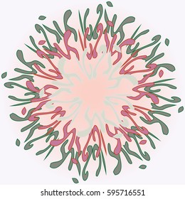 New symmetrical abstract mandala. Decorative object can be used for wallpaper, pattern fills, web pages, surface textures.