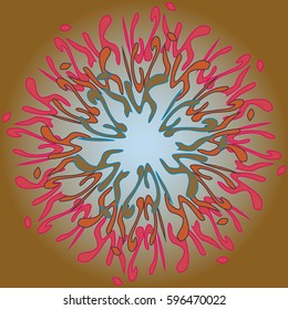 New symmetrical abstract mandala. Decorative object can be used for wallpaper, pattern fills, web pages, surface textures.