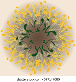 New symmetrical abstract mandala. Decorative object can be used for wallpaper, pattern fills, web pages, surface textures.