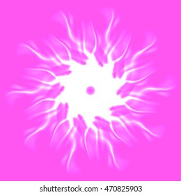 New symmetrical abstract mandala of light spots and streaks