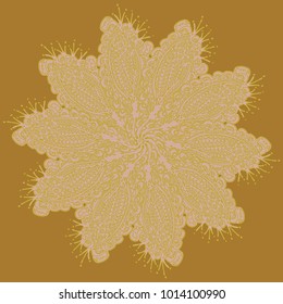 New symmetrical mandala in style zentangle inspired art with doodle. Decorative object can be used for wallpaper, pattern fills, web pages, surface textures.