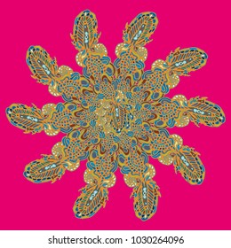 New symmetrical mandala in style zentangle inspired art with doodle. Decorative object can be used for wallpaper, pattern fills, web pages, surface textures.