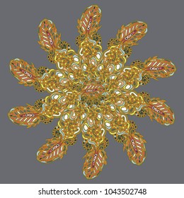 New symmetrical mandala in style zentangle inspired art with doodle. Decorative object can be used for wallpaper, pattern fills, web pages, surface textures.