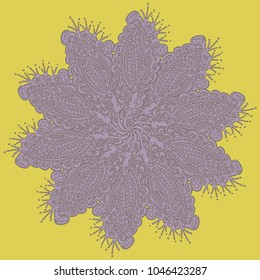 New symmetrical mandala in style zentangle inspired art with doodle. Decorative object can be used for wallpaper, pattern fills, web pages, surface textures.