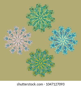 New symmetrical mandala in style zentangle inspired art with doodle. Decorative object can be used for wallpaper, pattern fills, web pages, surface textures.