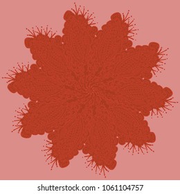 New symmetrical mandala in style zentangle inspired art with doodle. Decorative object can be used for wallpaper, pattern fills, web pages, surface textures.