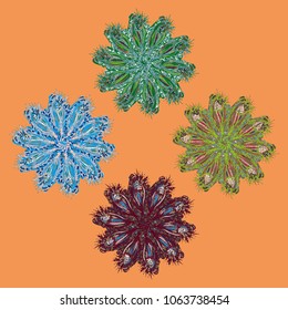 New symmetrical mandala in style zentangle inspired art with doodle. Decorative object can be used for wallpaper, pattern fills, web pages, surface textures.