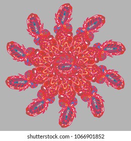 New symmetrical mandala in style zentangle inspired art with doodle. Decorative object can be used for wallpaper, pattern fills, web pages, surface textures.