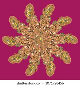New symmetrical mandala in style zentangle inspired art with doodle. Decorative object can be used for wallpaper, pattern fills, web pages, surface textures.