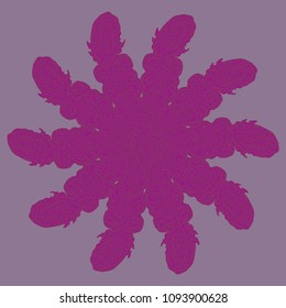 New symmetrical mandala in style zentangle inspired art with doodle. Decorative object can be used for wallpaper, pattern fills, web pages, surface textures.