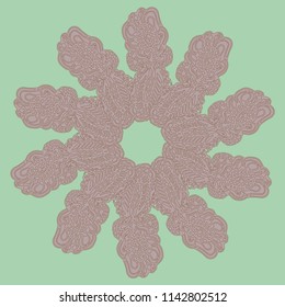 New symmetrical mandala in style zentangle inspired art with doodle. Decorative object can be used for wallpaper, pattern fills, web pages, surface textures.