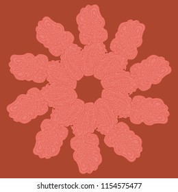 New symmetrical mandala in style zentangle inspired art with doodle. Decorative object can be used for wallpaper, pattern fills, web pages, surface textures.