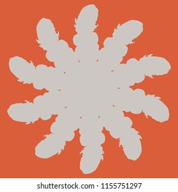 New symmetrical mandala in style zentangle inspired art with doodle. Decorative object can be used for wallpaper, pattern fills, web pages, surface textures.