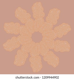 New symmetrical mandala in style zentangle inspired art with doodle. Decorative object can be used for wallpaper, pattern fills, web pages, surface textures.