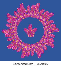New symmetrical mandala in style zentangle inspired art with doodle. Decorative object can be used for wallpaper, pattern fills, web pages, surface textures.