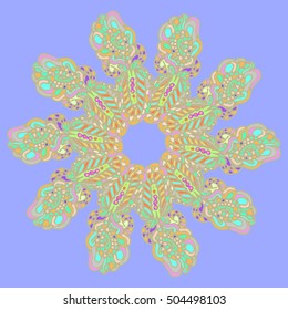 New symmetrical mandala in style zentangle inspired art with doodle. Decorative object can be used for wallpaper, pattern fills, web pages, surface textures.