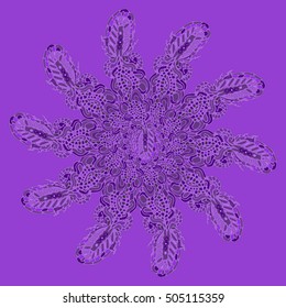 New symmetrical mandala in style zentangle inspired art with doodle. Decorative object can be used for wallpaper, pattern fills, web pages, surface textures.