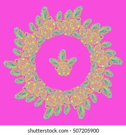 New symmetrical mandala in style zentangle inspired art with doodle. Decorative object can be used for wallpaper, pattern fills, web pages, surface textures.