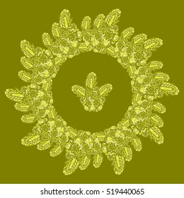 New symmetrical mandala in style zentangle inspired art with doodle. Decorative object can be used for wallpaper, pattern fills, web pages, surface textures.